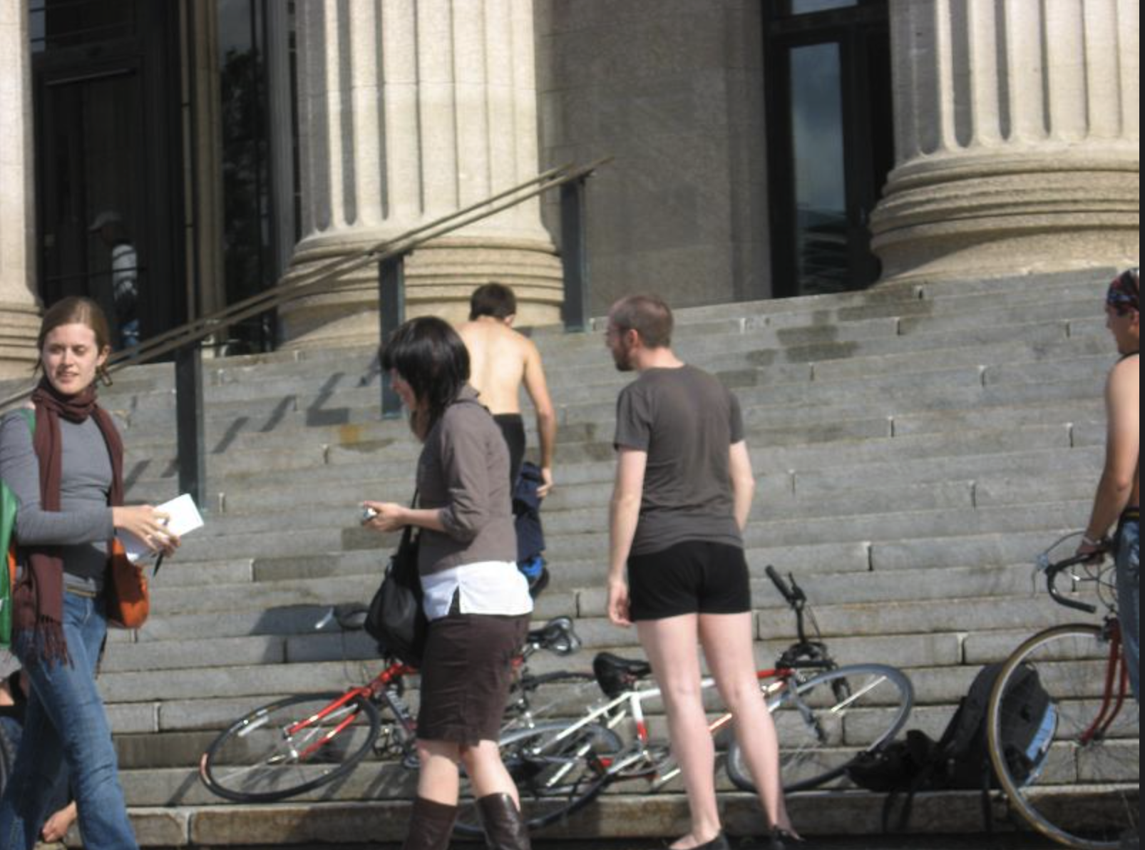 Winnipeg’s first World Naked Bike Ride incarnation: officer 1849 in a size war