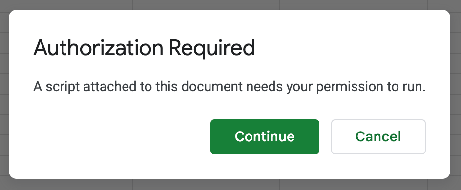 A screenshot of a modal titled “Authorization Required”